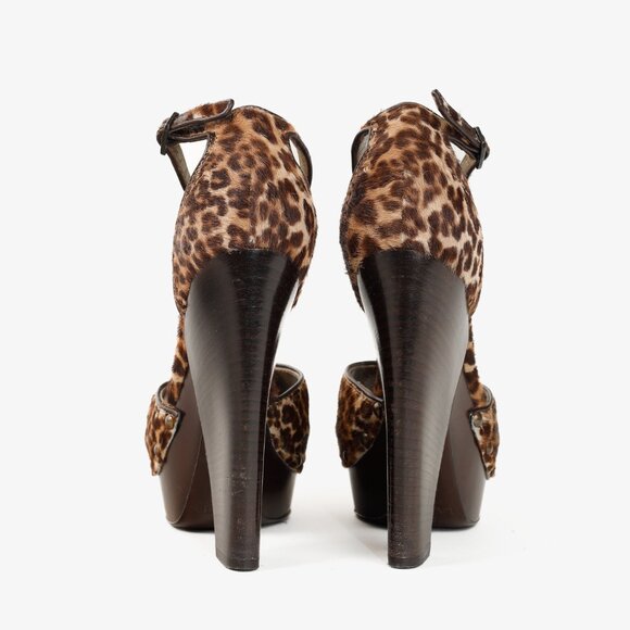 Lanvin AW/13 Brown Leopard Pony Hair Platform Heels - Picture 3 of 11